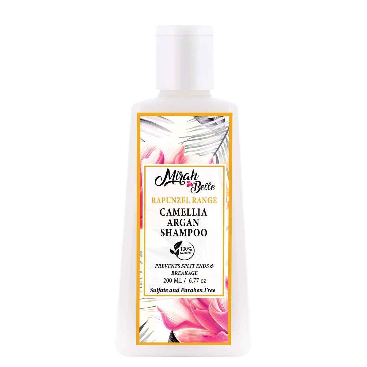 Buy Mirah Belle Organic & Natural Camellia Argan Shampoo Frizzy Hair, Breakage & Split Ends Sulfate and Paraben Free - Purplle