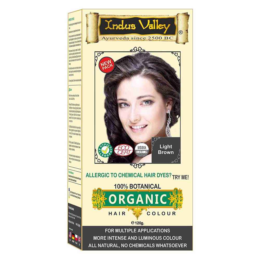 Buy Indus Valley 100% Botanical Light Brown Hair Color (120 g) - Purplle