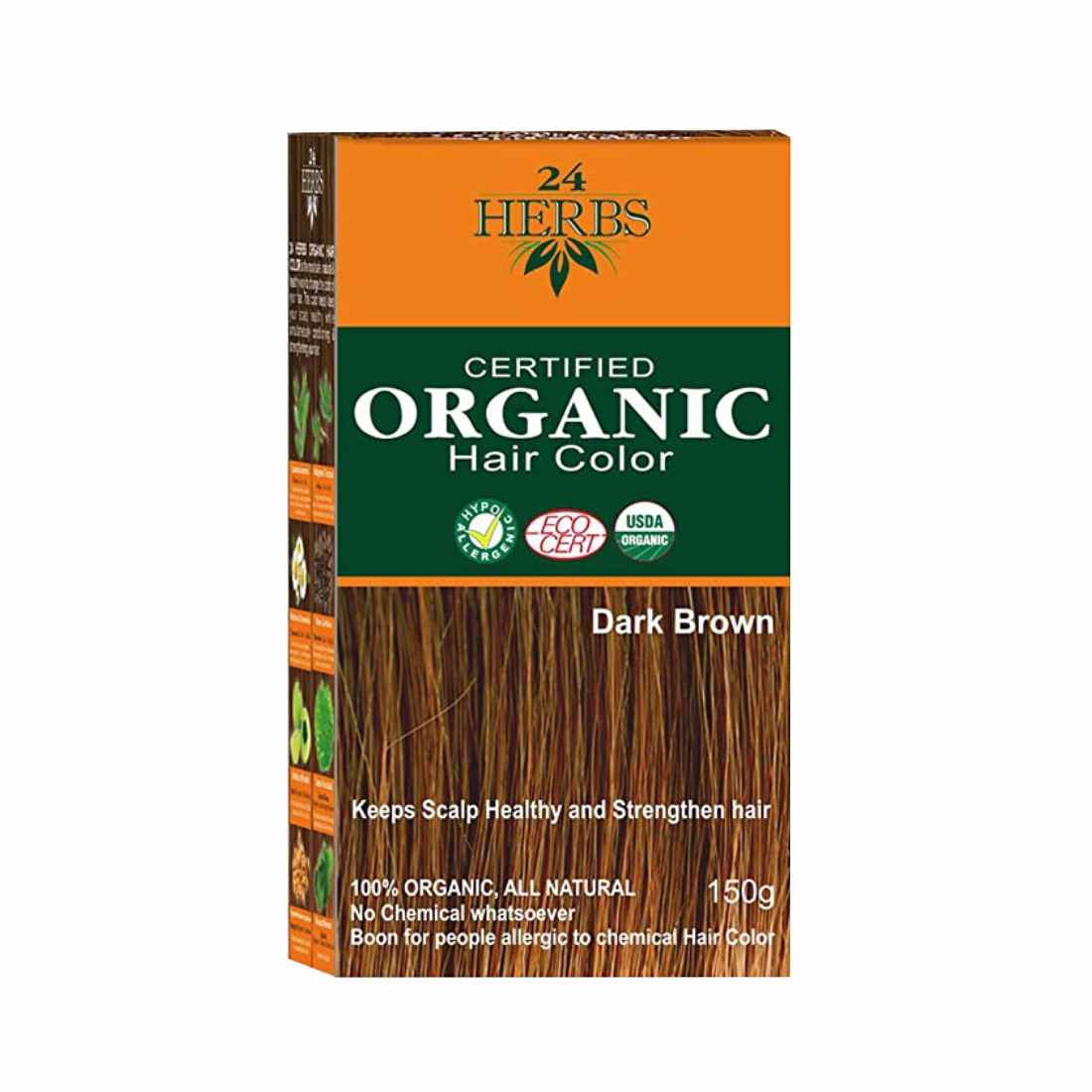 Buy Indus Valley 24 HERBS Certified Organic Hair Color Dark Brown- (150 gm) - Purplle