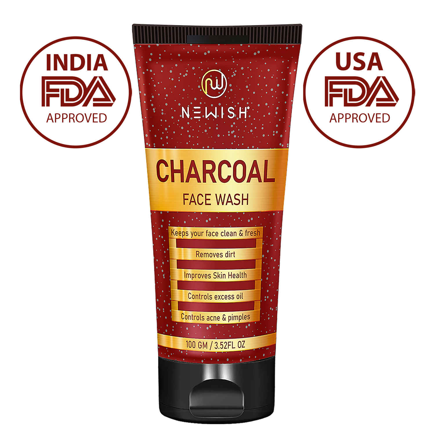 Buy Newish Anti Pollution Charcoal Face Wash for Daily Use (100 gm) - Purplle