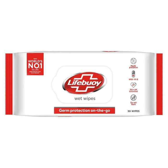 Buy Lifebuoy Wet Wipes Germ Protection On the Go (50 wipes) - Purplle
