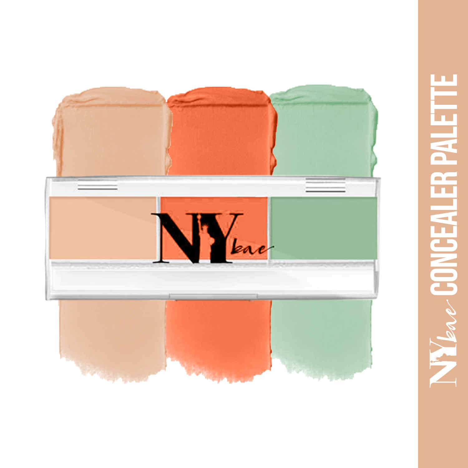 Buy NY Bae Concealer with Orange & Green Color Corrector Palette, For Fair Skin, Maskin' at Manhattan - Golden like Walk of Fame 1 (1.5 g X 3) - Purplle