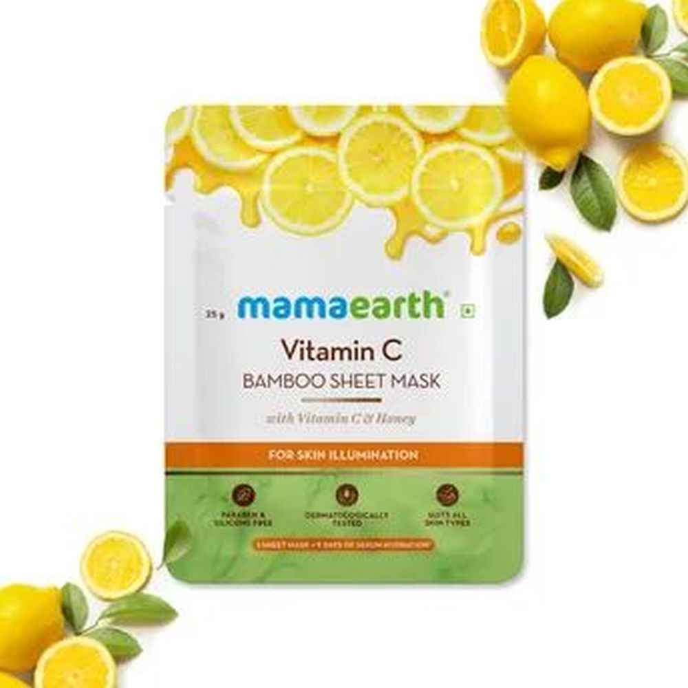 Buy Mamaearth Vitamin C Bamboo Sheet Mask with Vitamin C & Honey for Skin Illumination (25 gm) - Purplle