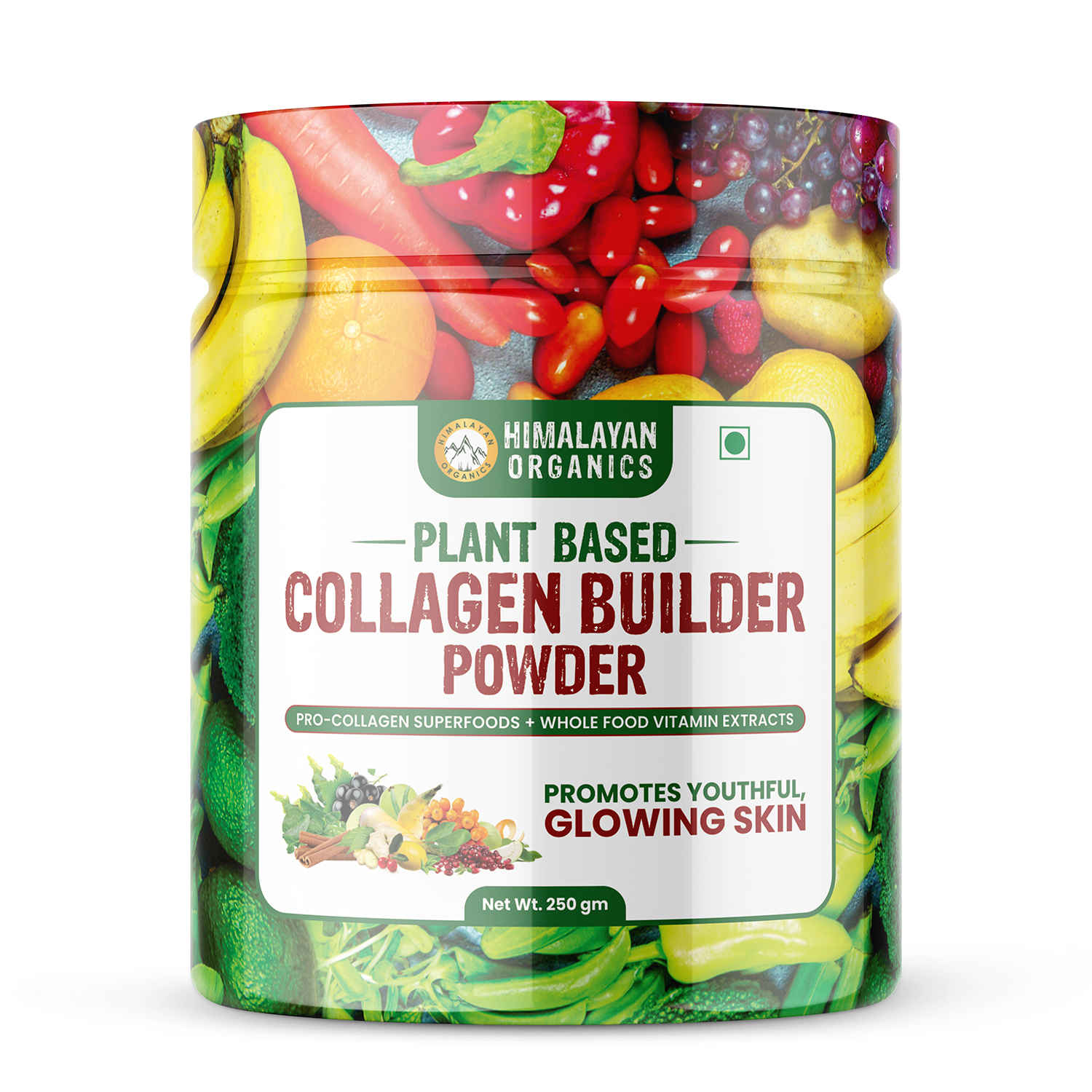 Buy Himalayan Organics Plant Based Collagen Builder Powder for Skin Regeneration, Anti-Aging Beauty & Repair (with Sea Buckthorn,Evening Primrose, Acai Berry) a€“ 250 gm - Purplle