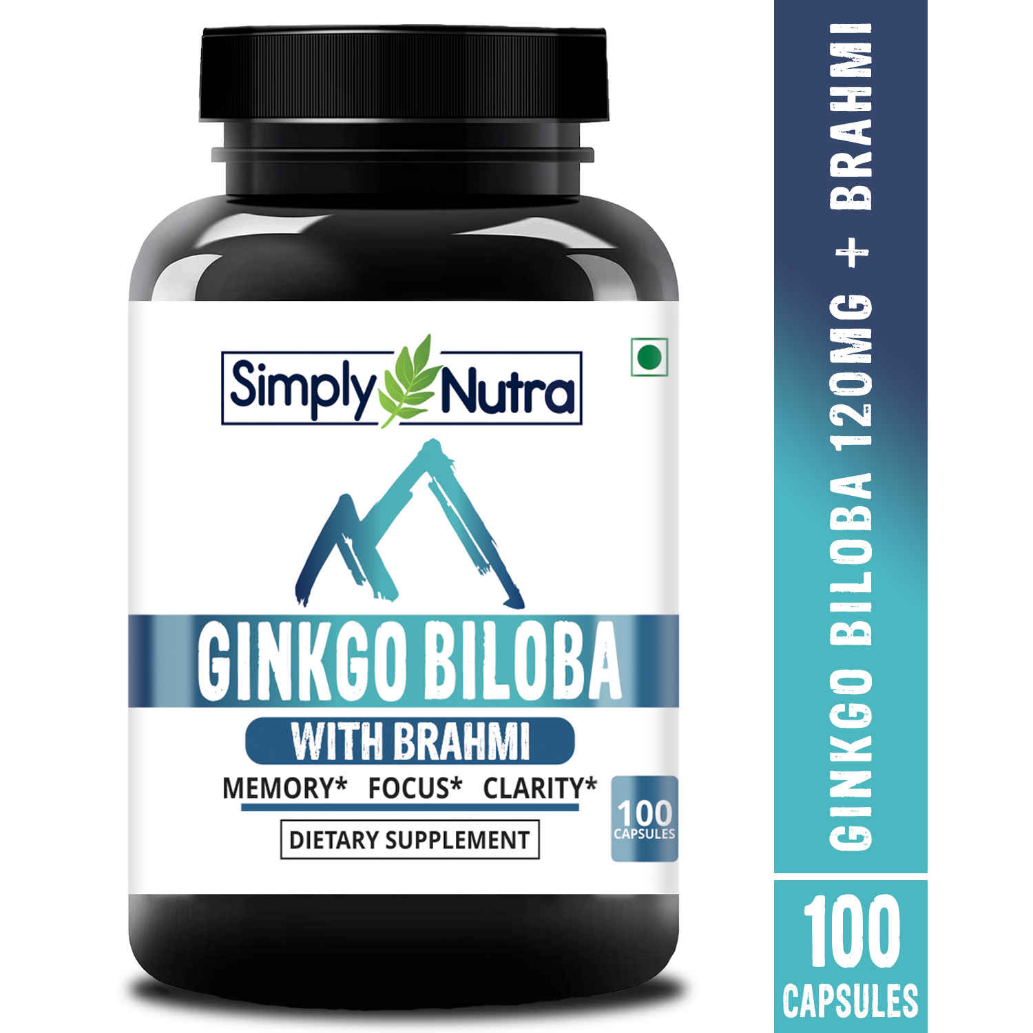 Buy Simply Nutra Ginkgo Biloba (Supports Memory, Focus & Clarity) - 120mg - 100 Veg Capsules - Purplle
