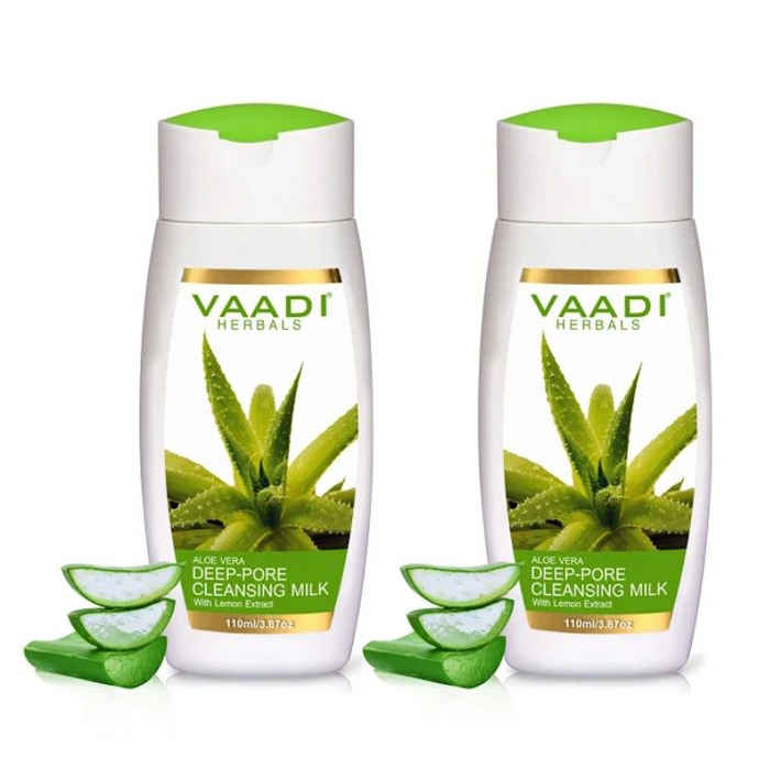 Buy Vaadi Herbals Aloevera Deep Pore Cleansing Milk With Lemon Extract (110 ml) Pack of 2 - Purplle