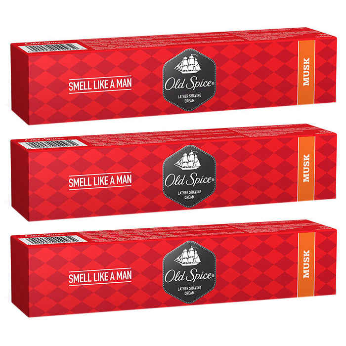 Buy Old Spice Shaving Cream Musk (70 g) Pack of 3 - Purplle