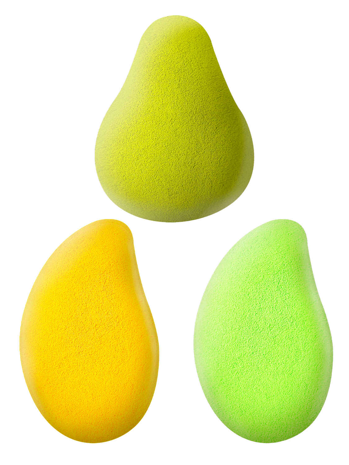 Buy AY Makeup Sponge Puff (Colour May Vary) - Pack of 3, Mango and Avacoda Shapes - Purplle