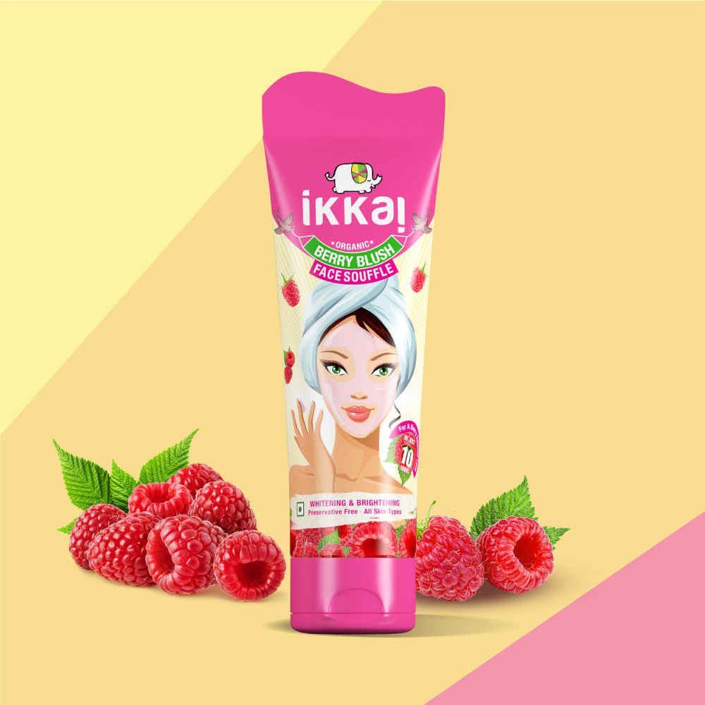 Buy IKKAI Organic Berry Blush Souffle Face Pack | Vitamin C & E | Chemical Free Face Mask | All Skin Types | 100g - Purplle