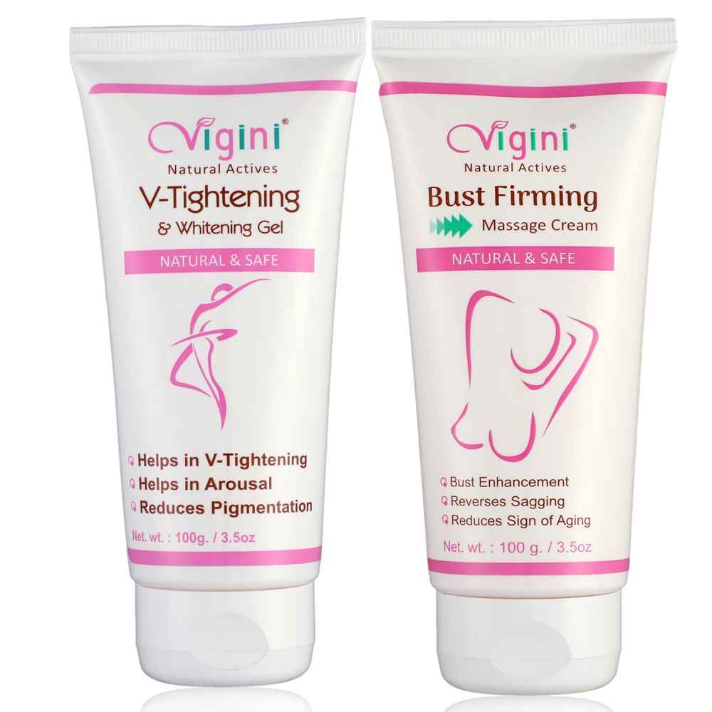 Buy Vigini 100 % Natural Actives Vaginal V Tightening Whitening Gel With Bust Firming & Enlargement Cream for Women (200 g) - Purplle