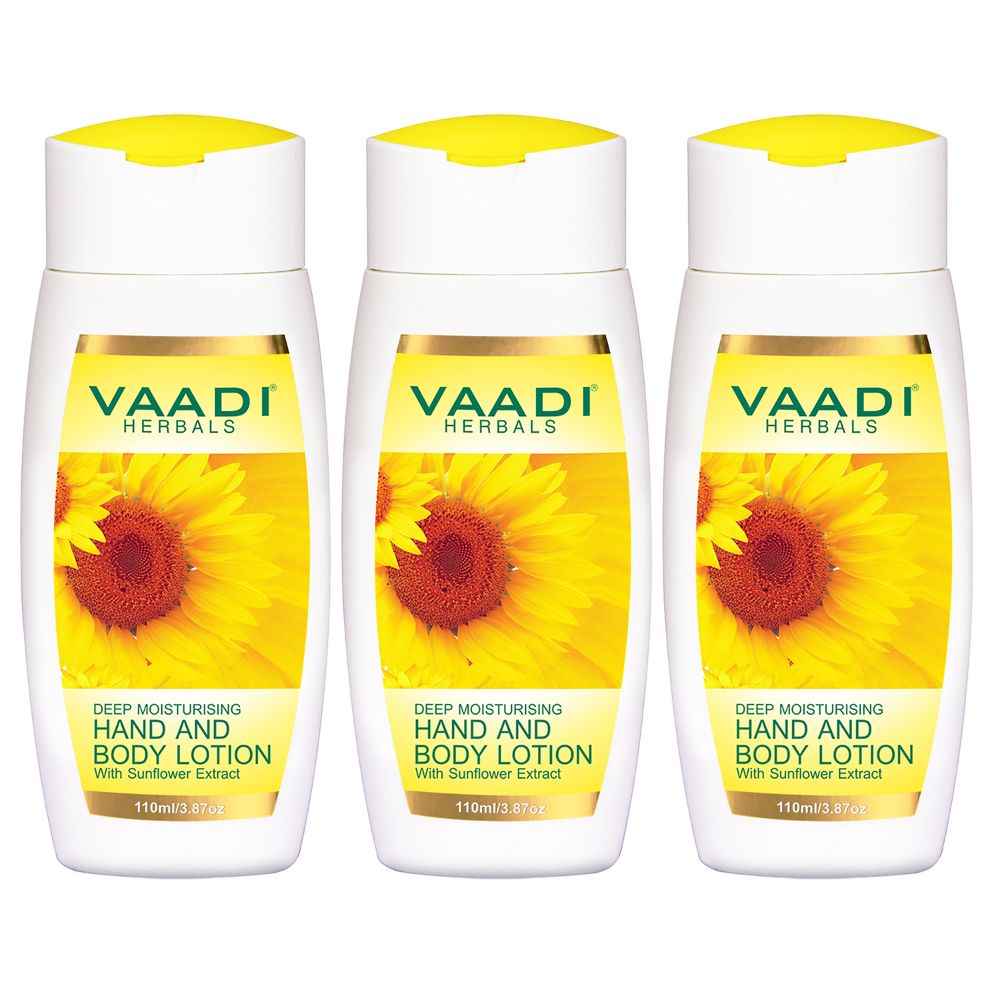Buy Vaadi Herbals Hand & Body Lotion With Sunflower Extract (110 ml x 3) - Purplle