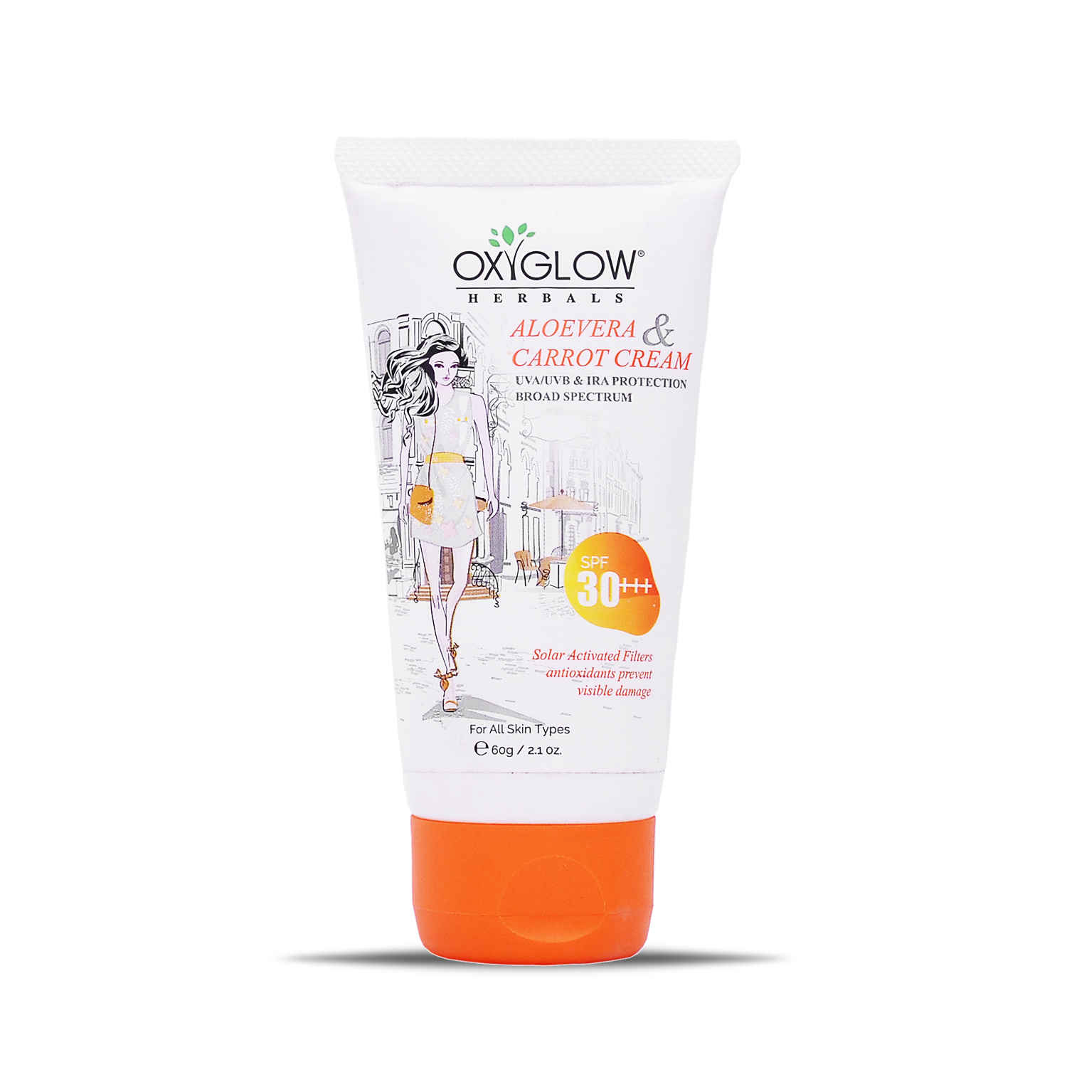 Buy Oxyglow Aloe Vera and Carrot Sunscreen Cream- SPF 30+++ - 60 g - Purplle