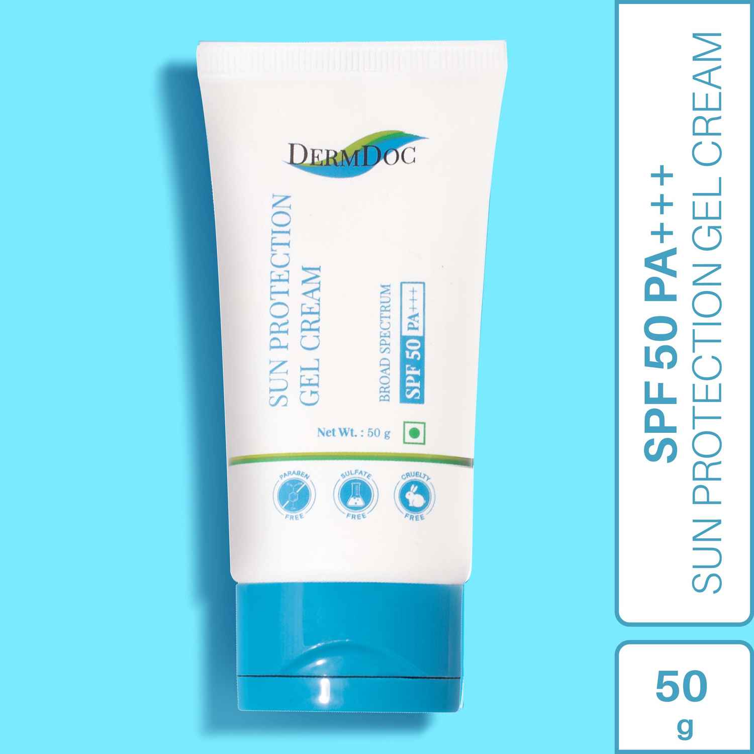 Buy DermDoc UVA & UVB Broad Spectrum Sunscreen with SPF 50 & PA+++ (50 gm)|For All Skin Type|No White Cast, Water & Sweat Resistant|Paraben Free, Sulfate Free, Cruelty Free - Purplle