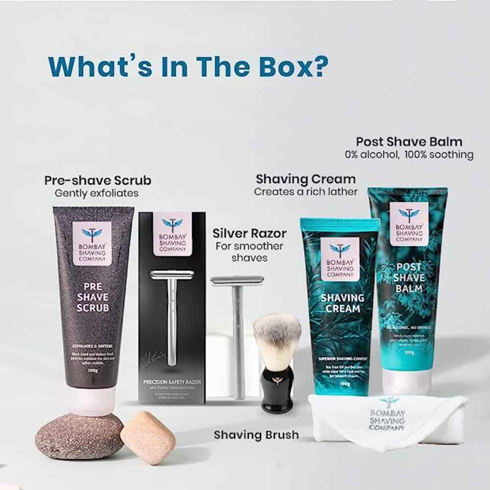 Buy Bombay Shaving Company 6-in-1 Shaving Kit With Precision Safety Razor 1500 gm - Purplle