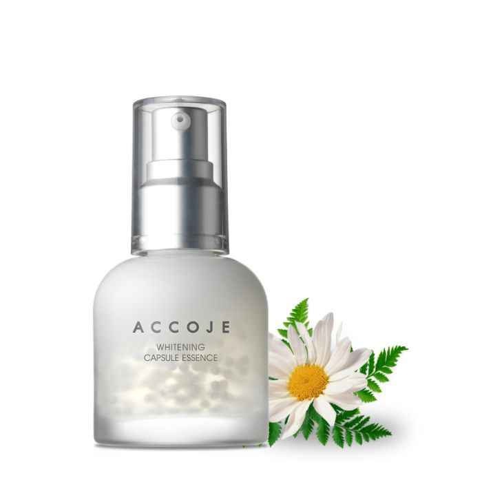 Buy ACCOJE Whitening Capsule Essence | Glowing Skin, Pigmentation Reducing Complex, Fast Absorbing Day & Night Serum for Tanning, Natural Korean Skin Care| Paraben, Sulphate, Chemical & Cruelty Free| 50ml - Purplle