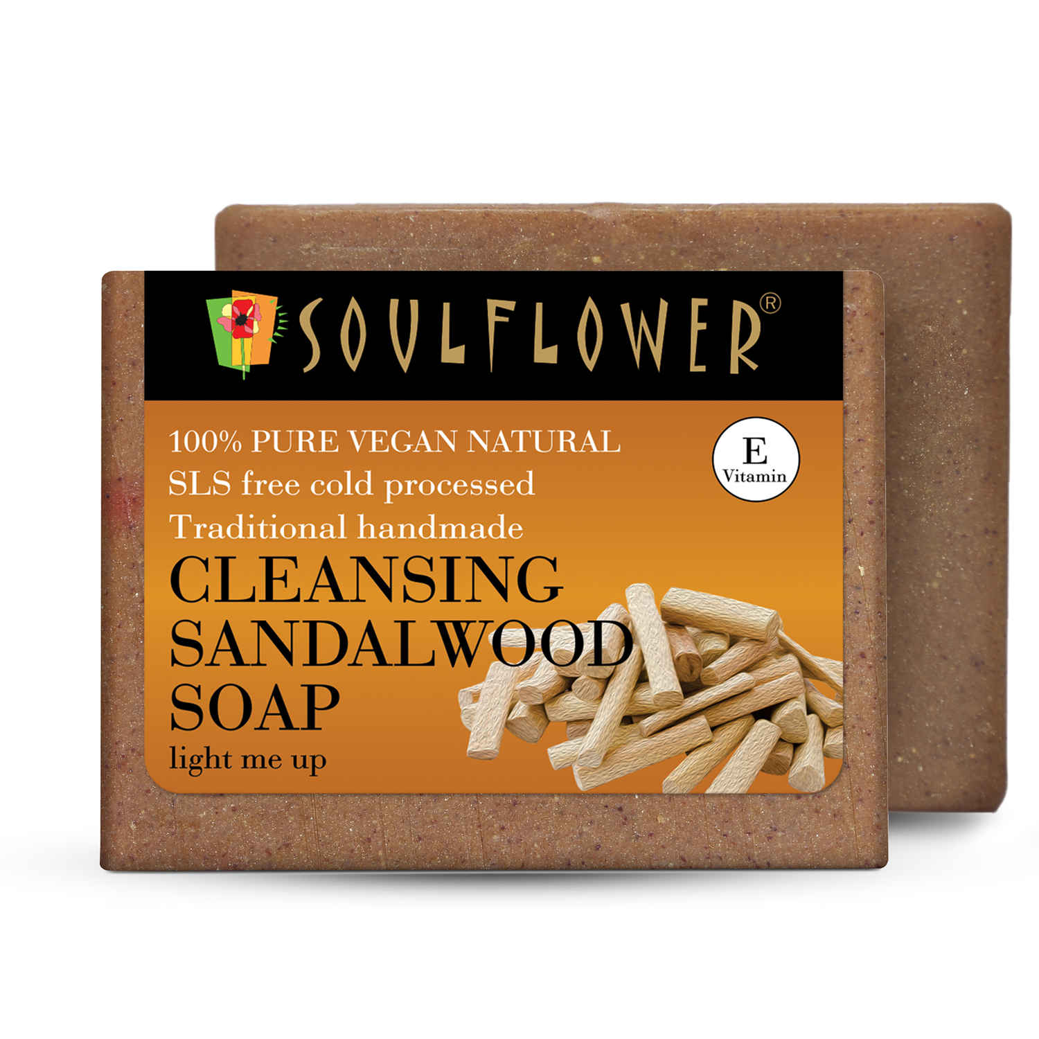 Buy Soulflower Cleansing Sandalwood Soap for radiant & glowing skin, 100% Pure and Natural (150g each) Pack of 2 - Purplle
