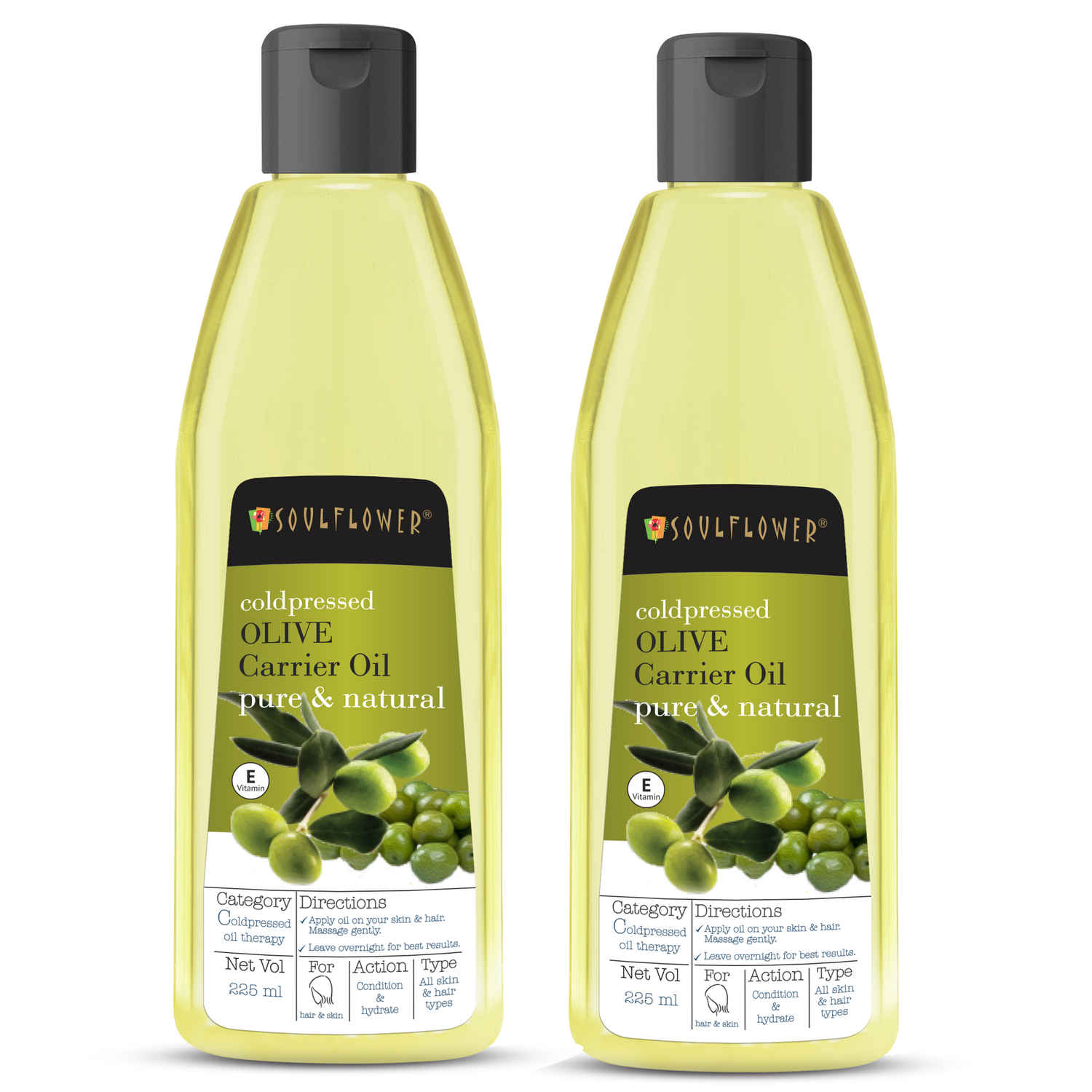 Buy Soulflower Coldpressed Olive Hair Oil (225ml each) Pack of 2 - Purplle