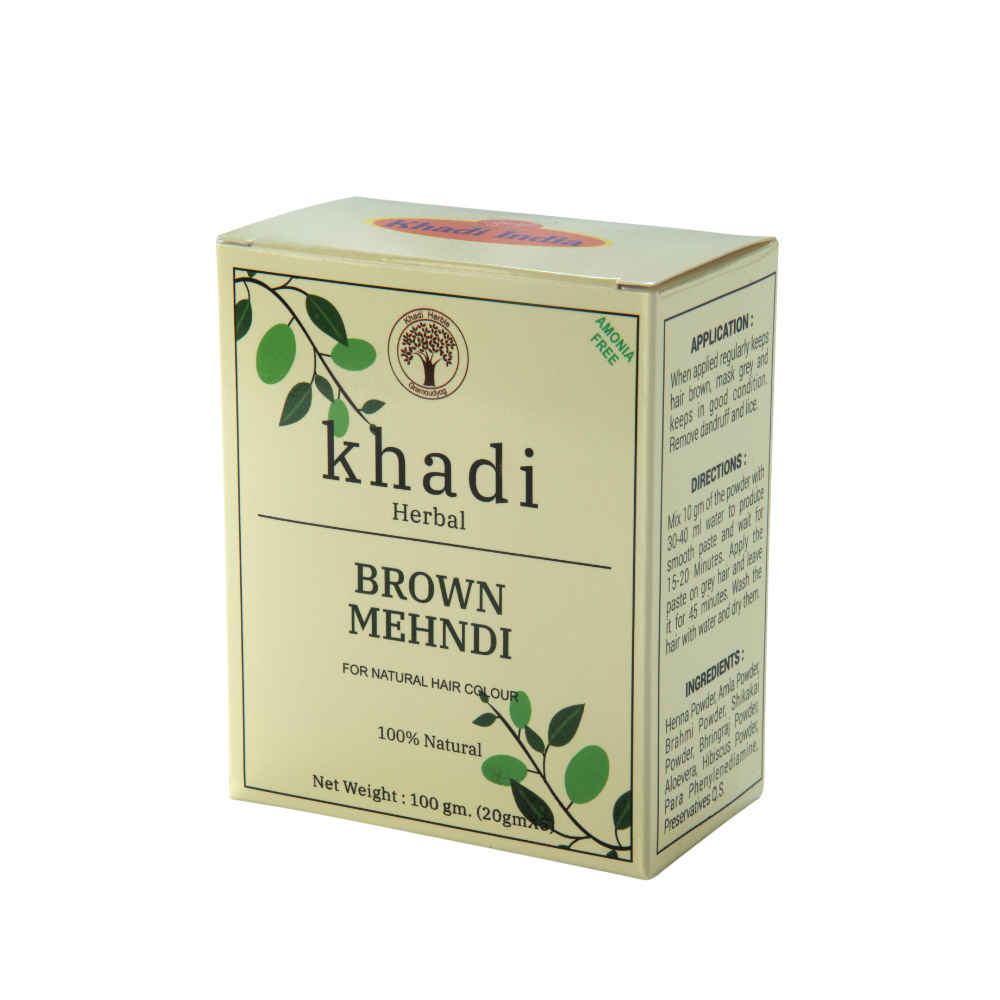 Buy Khadi Shuddha Brown Mehndi For Natural Hair Colour (100 gm) - Purplle