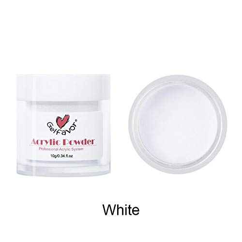 Buy Gelfavor Acrylic Powder Builder Crystal Polymer Nail Art Design False Tips Nail Art Acrylic Powder For Manicure Nails Polymer Tools (GF-10g-White) - Purplle