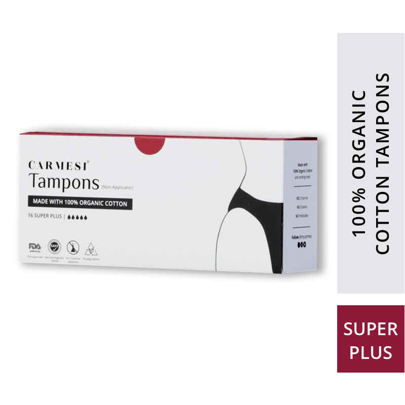 Buy Carmesi 100% Organic Cotton Tampons - 16 Super Plus - Purplle