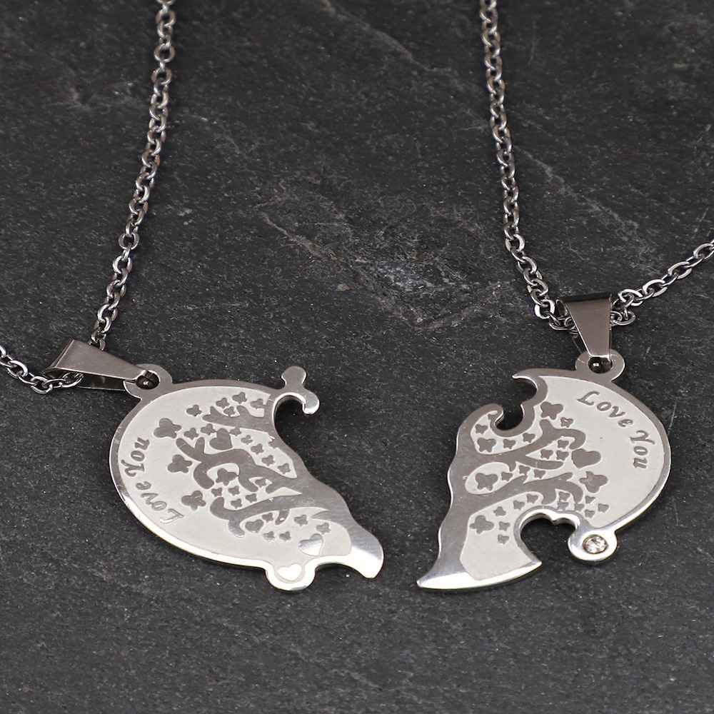 Buy Crunchy Fashion Heart Shaped Couple Pendant Necklace - Purplle