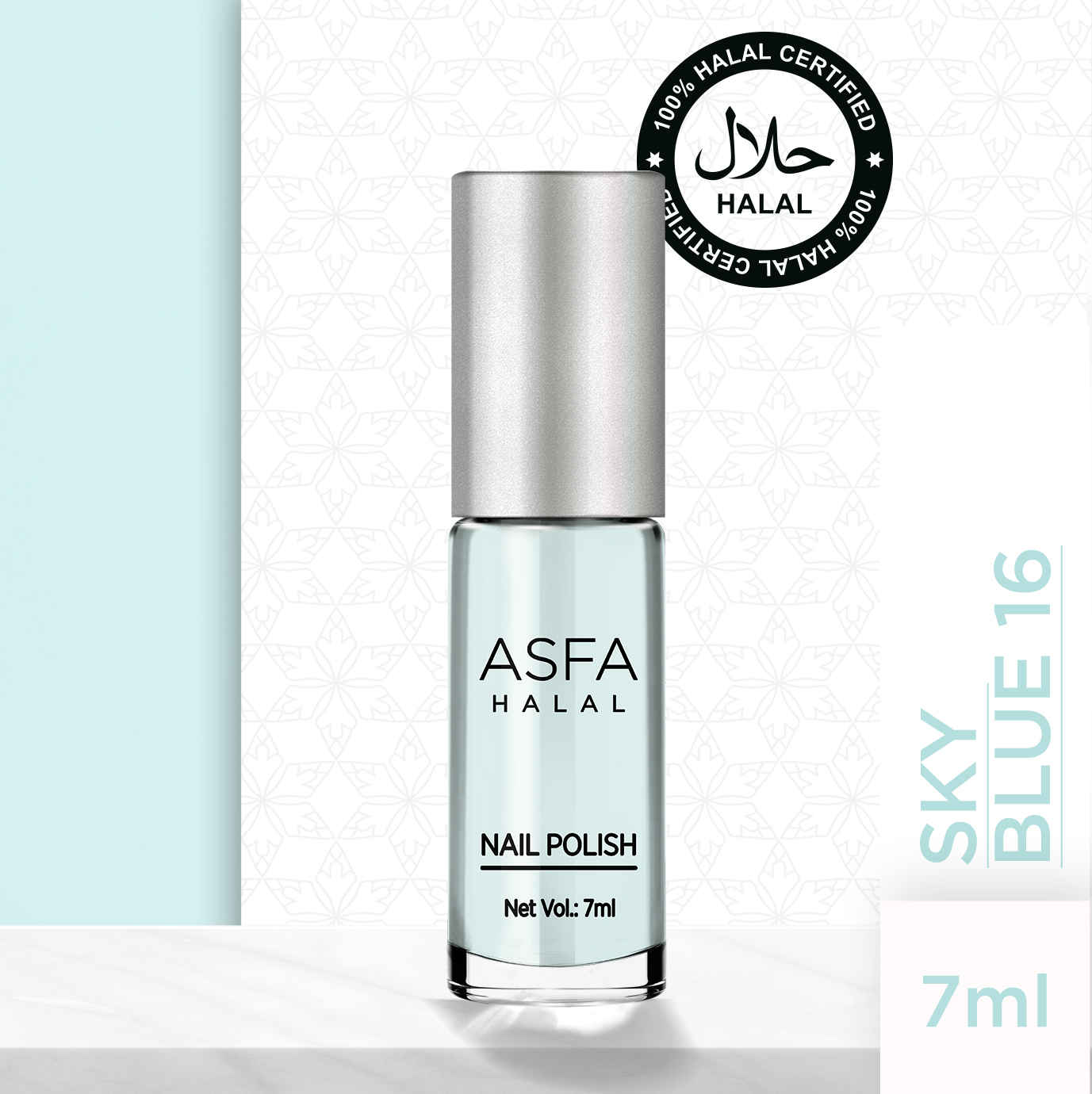 Buy Asfa Halal Nail Polish, Matte , Sky Blue 16, (7 ml) - Purplle
