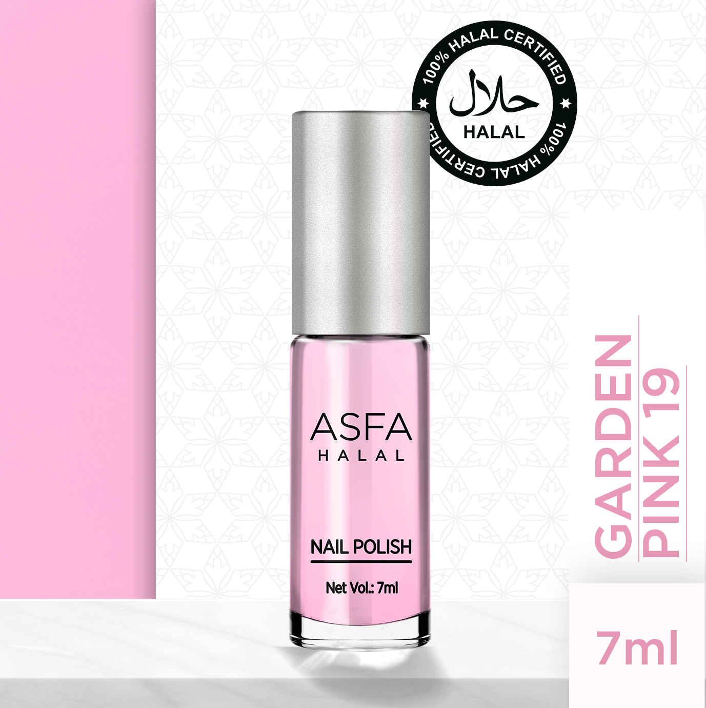 Buy Asfa Halal Nail Polish, Matte , Garden Pink 19, (7 ml) - Purplle