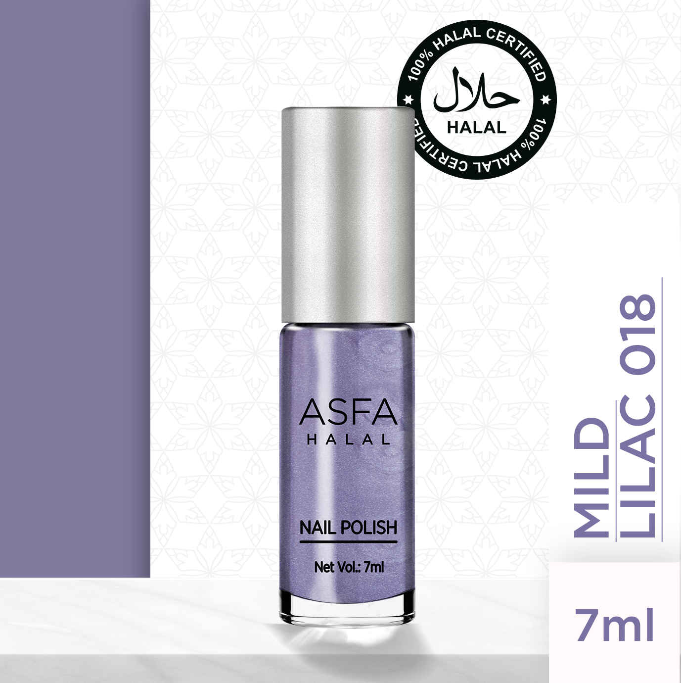 Buy Asfa Halal Nail Polish, Creame Matte , Mild Lilac 018, (7 ml) - Purplle