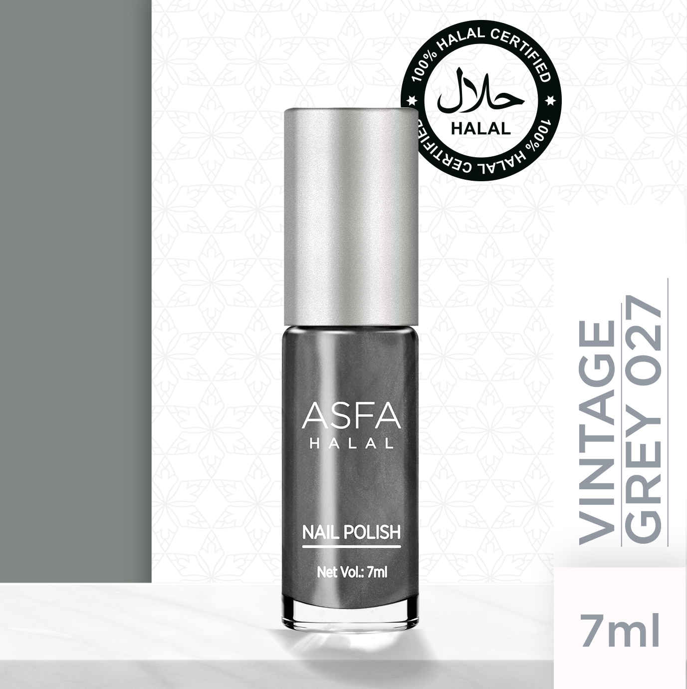 Buy Asfa Halal Nail Polish, Creame Matte , Vintage Grey 027, (7 ml) - Purplle