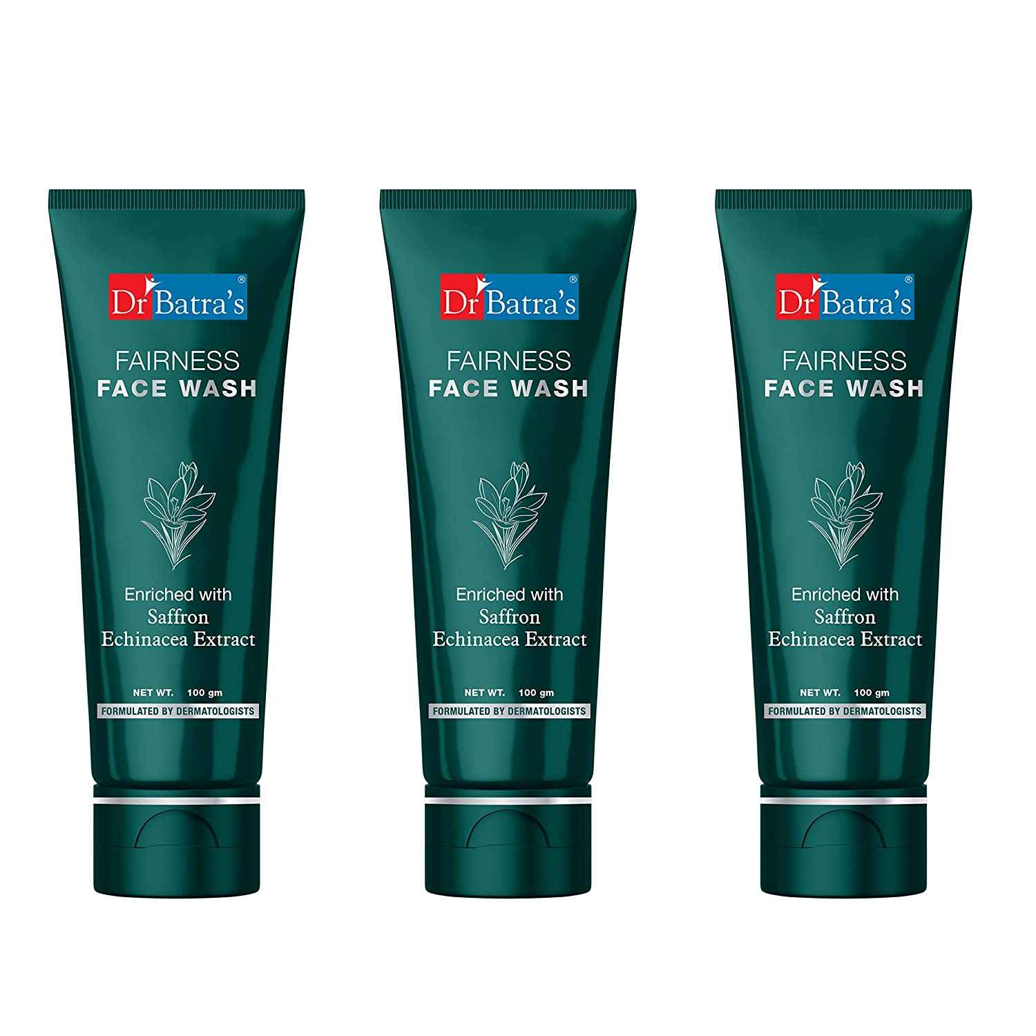 Buy Dr Batra's Fairness Face Wash Enriched With Saffron & Echinicea Extract - 100 gm (Pack of 3) - Purplle