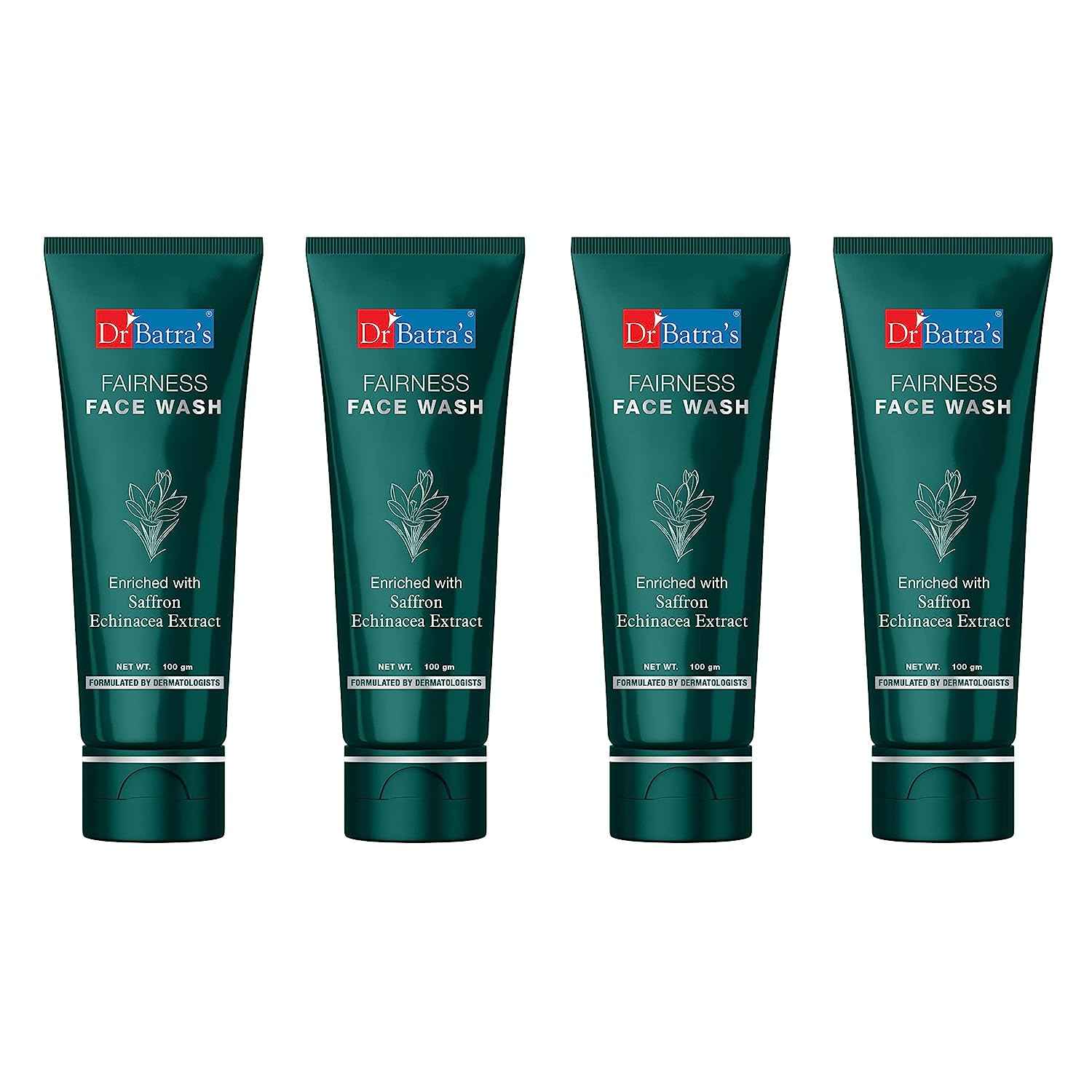 Buy Dr Batra's Fairness Face Wash Enriched With Saffron & Echinicea Extract - 100 gm (Pack of 4) - Purplle