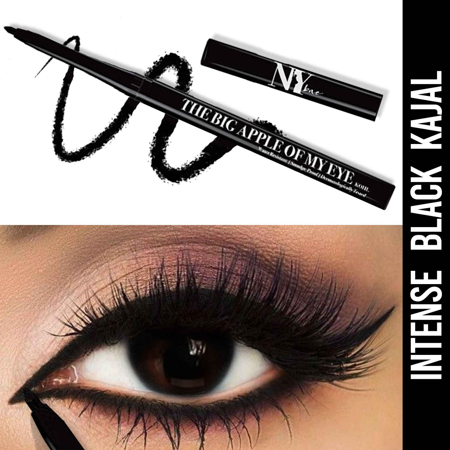 Buy NY Bae The Big Apple Of My Eyes Kohl Kajal - Black (0.25g) | Eyeliner | Waterproof | Smudgeproof | Kajal Pencil | Jet Black | Smokey Eye | Eye Makeup | Eyeshadow - Purplle