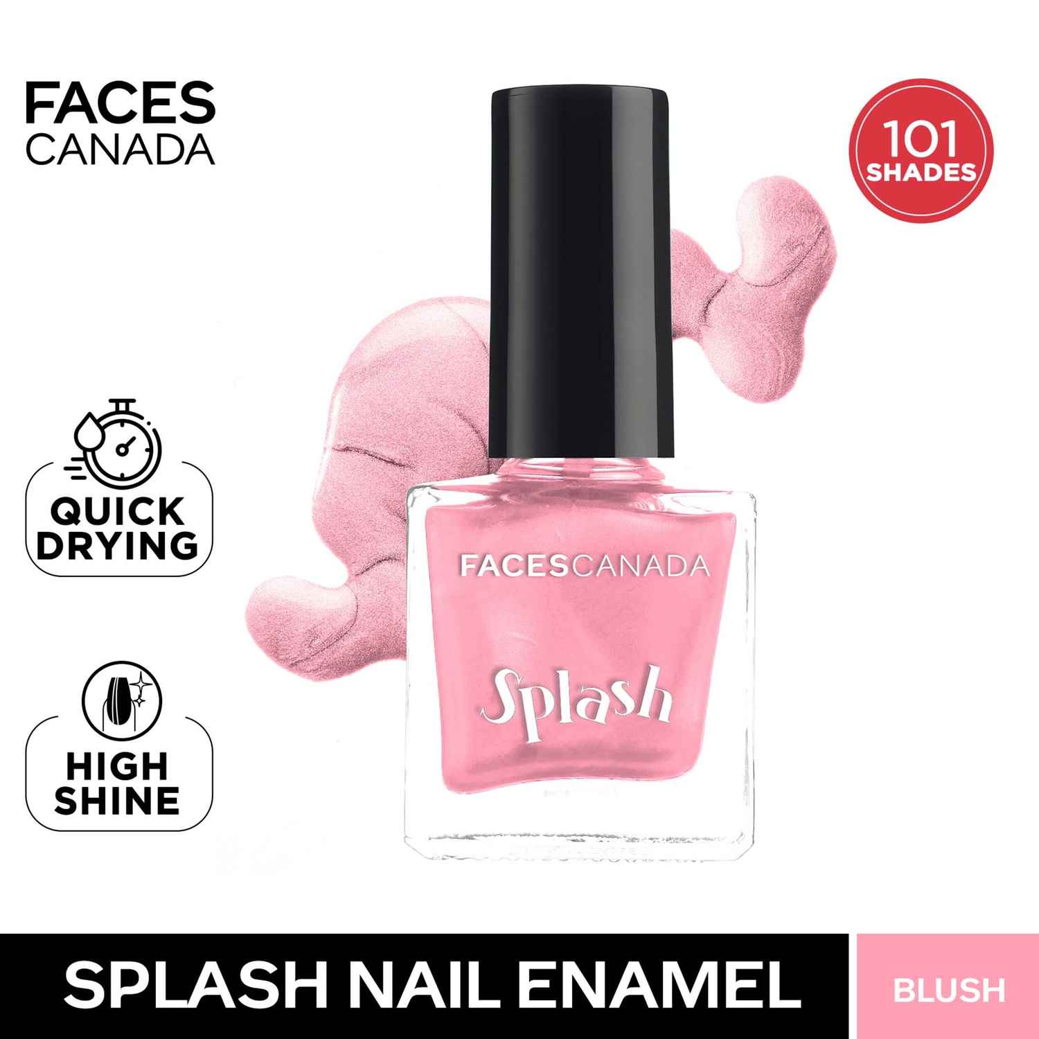 Buy FACES CANADA Ultime Pro Splash Nail Enamel - Blush 105 (8ml) | Quick Drying | Glossy Finish | Long Lasting | No Chip Formula | High Shine Nail Polish For Women | No Harmful Chemicals - Purplle