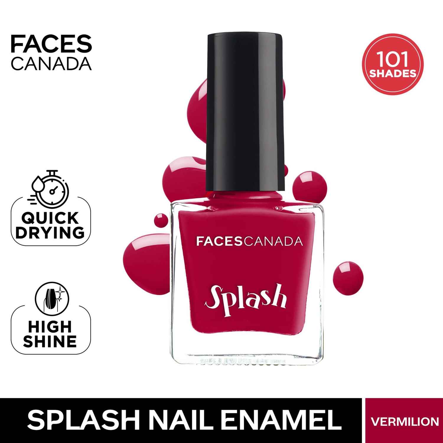 Buy FACES CANADA Ultime Pro Splash Nail Enamel - Vermilion 138 (8ml) | Quick Drying | Glossy Finish | Long Lasting | No Chip Formula | High Shine Nail Polish For Women | No Harmful Chemicals - Purplle