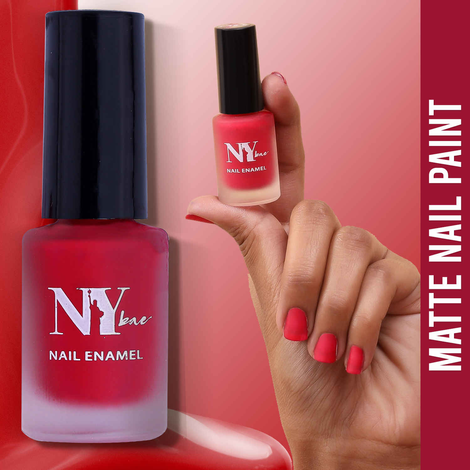 Buy NY Bae Matte Nail Enamel - Buffalo Wings 12 (6 ml) | Pink | Luxe Matte Finish | Highly Pigmented | Chip Resistant | Long lasting | Full Coverage | Streak-free Application | Vegan | Cruelty Free | Non-Toxic - Purplle