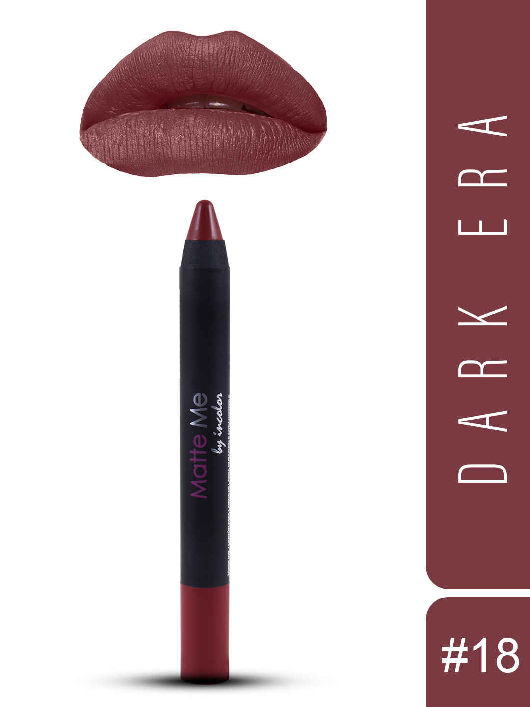 Buy Incolor Matte Me Crayon Lipstick 18 Dark Era 2.3 Gms - Purplle