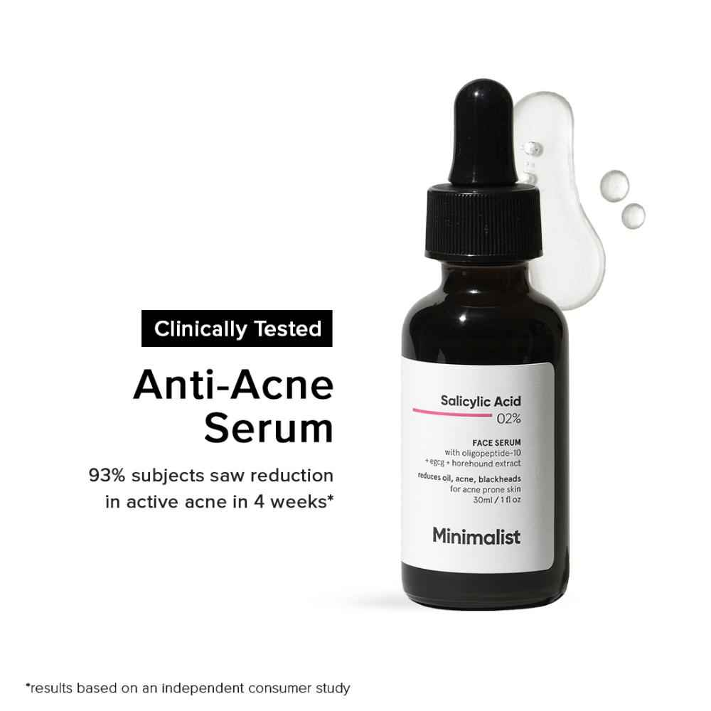 Buy Minimalist 2% Salicylic Acid Face Serum For Acne, Blackheads & Open Pores, 30 ml - Purplle