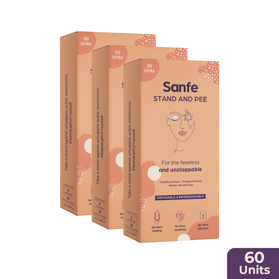 Buy Sanfe Stand and Pee Disposable Female Urination Device for Women - 60 Funnels | Portable, Leak-proof Stand and Pee Funnels for Women and Girls - Purplle