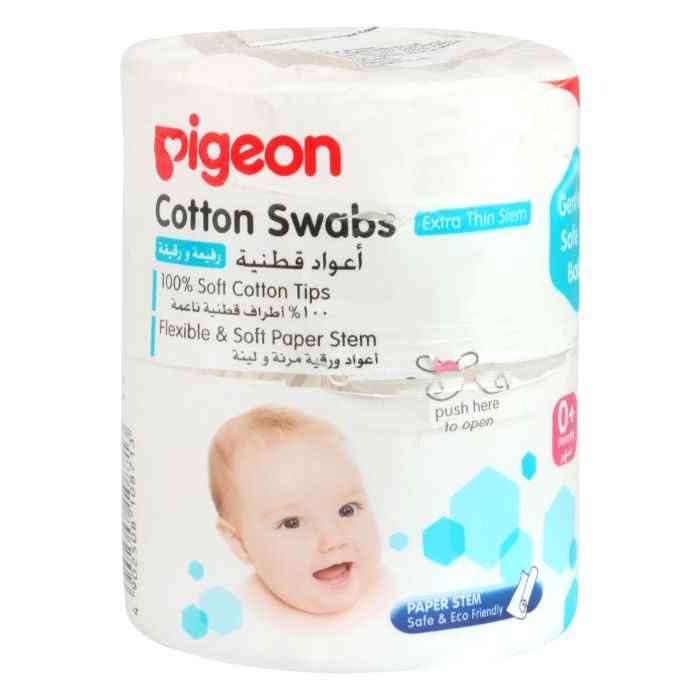 Buy Pigeon Cotton Swabs Thin Stem, 200Pcs/Hinged Case - Purplle