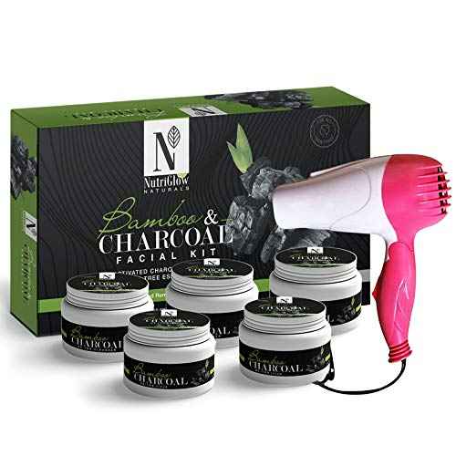 Buy NutriGlow NATURAL'S Bamboo & Charcoal Facial Kit (260 gm) With Assorted Hair Dryer For Skin Nourishing - Purplle