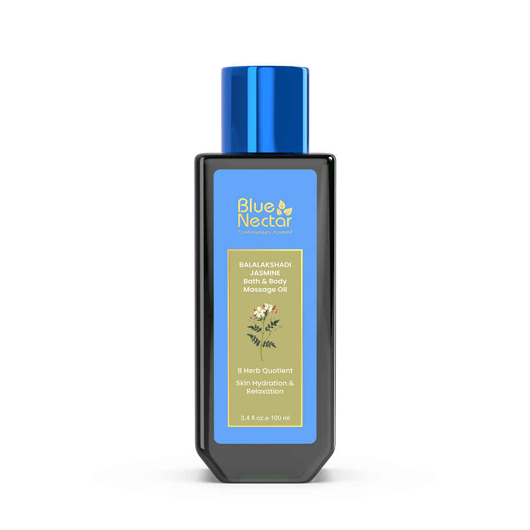 Buy Blue Nectar Ayurvedic Aromatic Jasmine Bath and Body Massage Oil (8 Herbs, 100 ml) - Purplle