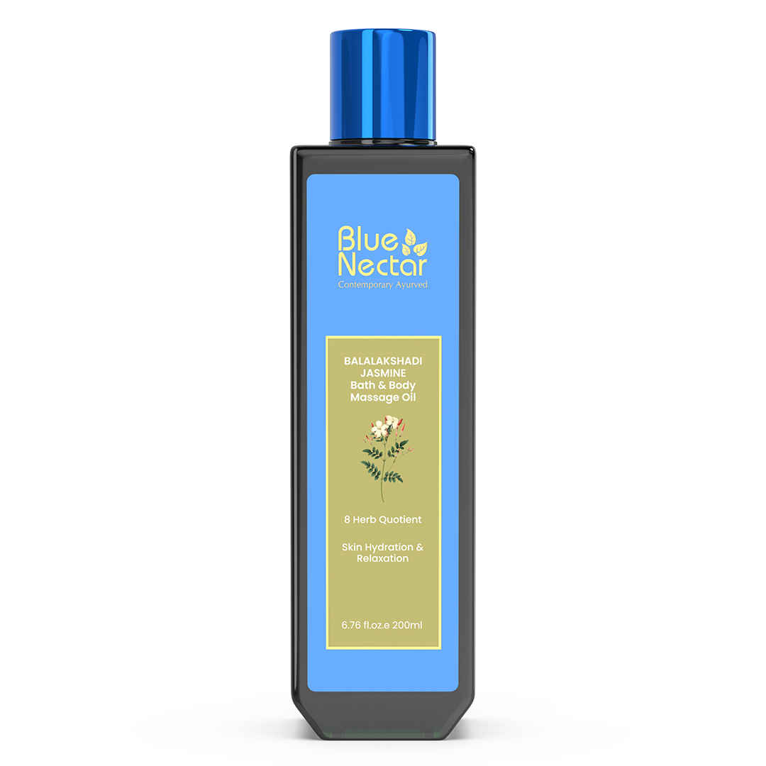 Buy Blue Nectar Ayurvedic Aromatic Jasmine Bath and Body Massage Oil (8 Herbs, 200 ml) - Purplle