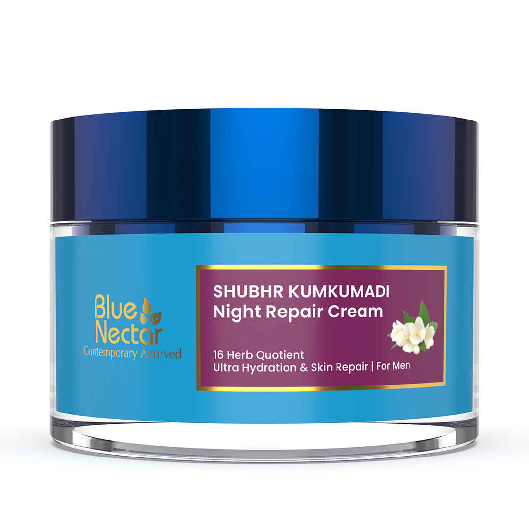 Buy Blue Nectar Jasmine & Pachouli Nourishing Night Repair Cream (Men, 16 Herbs, 50 gm) - Purplle
