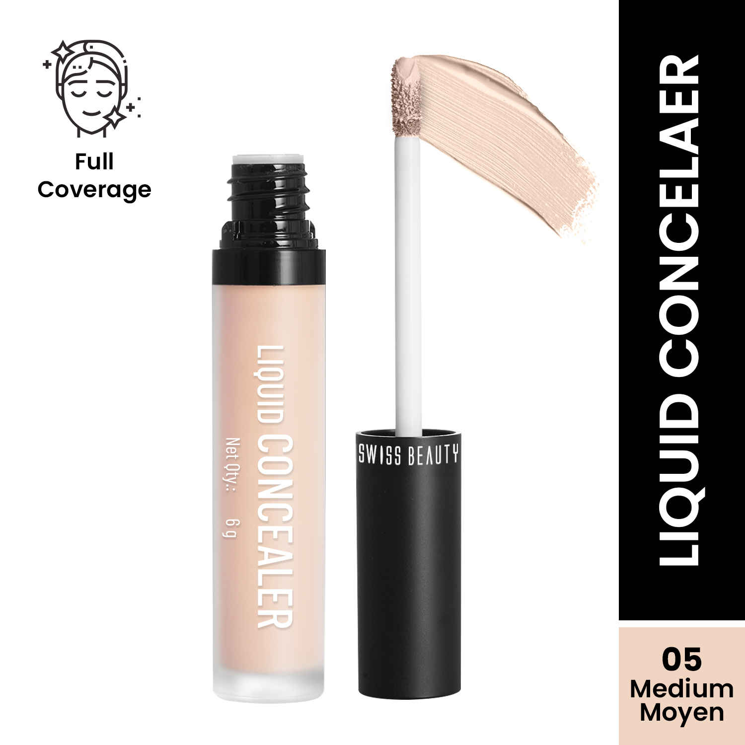 Buy Swiss beauty Liquid concealer - Medium-Moyen (6 gm) - Purplle