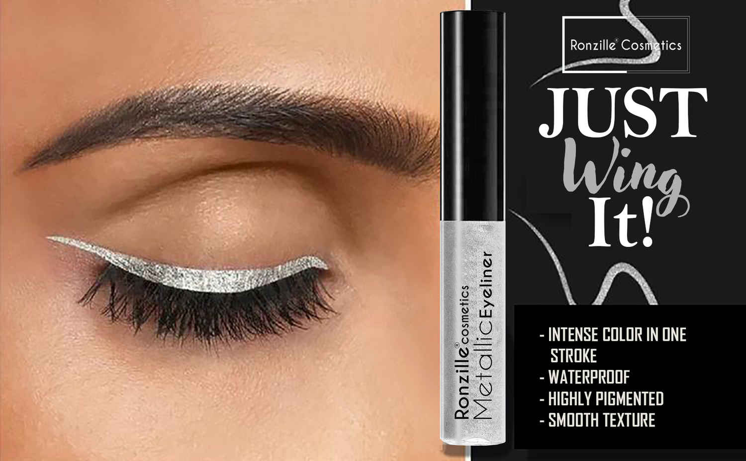 Buy Ronzille Silver shimmer Metallic Glitter Eyeliner - Purplle