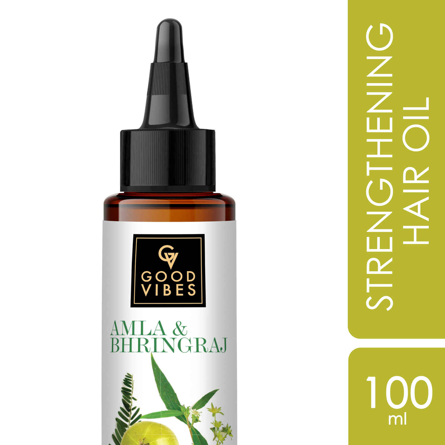 Buy Good Vibes Amla & Bhringraj Strengthening Hair Oil | Hair Growth, Prevents Damage | No Parabens, No Sulphates, No Mineral Oil (100 ml) - Purplle