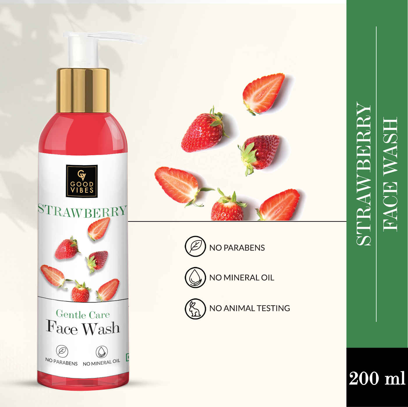 Buy Good Vibes Gentle Care Face Wash - Strawberry (200 ml) - Purplle