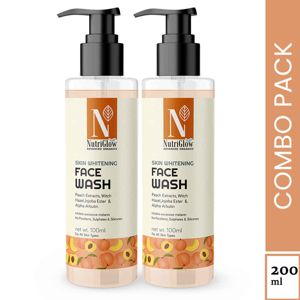 Buy NutriGlow Advanced Organics Combo of 2 Skin Whitening Face Wash & Moisturizer For Deep Moisturization, 100 ml each - Purplle