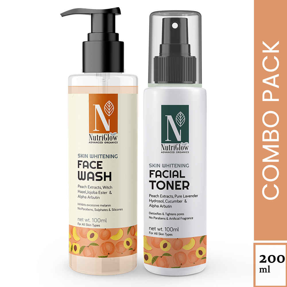 Buy NutriGlow Advanced Organics Combo of 2 Skin Whitening Toner & Moisturizer For Deep Moisturisation, 100 ml each - Purplle