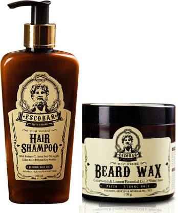 Buy Escobar Combo of 2 Most Wanted Hair Shampoo (200ml) and Beard Wax (100gm) - Purplle